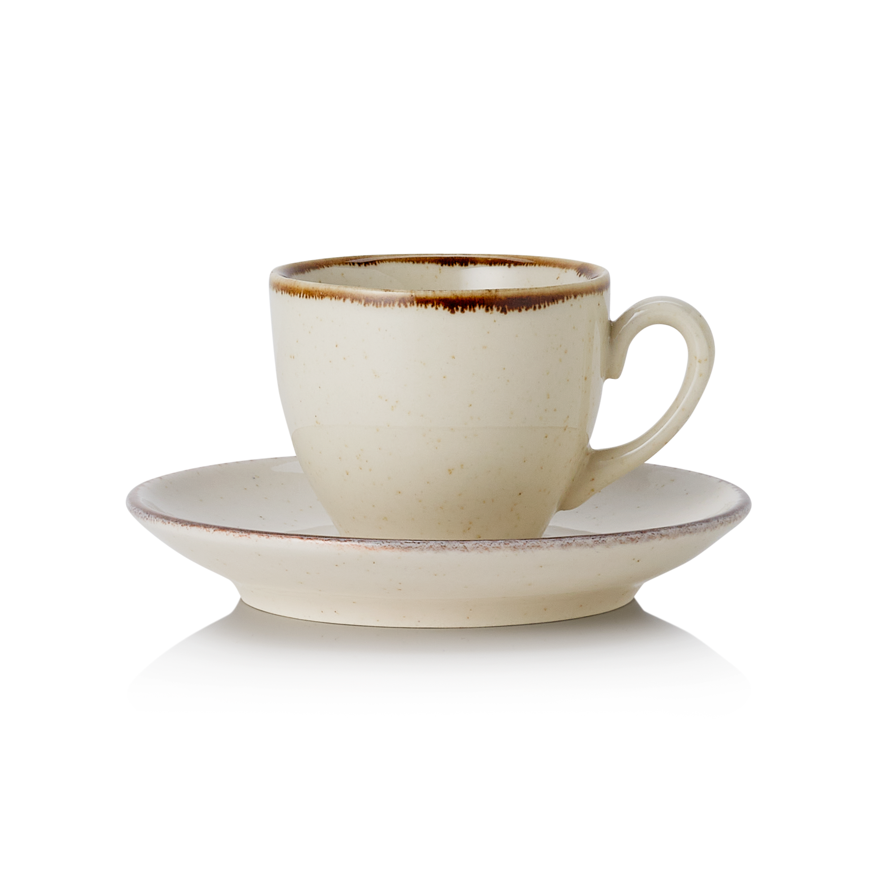 WAS Germany 6x Espresso- und Untertasse, Porzellan, Sand, Serie: SMILLA SAND, Inhalt: 90ml (4887909)
