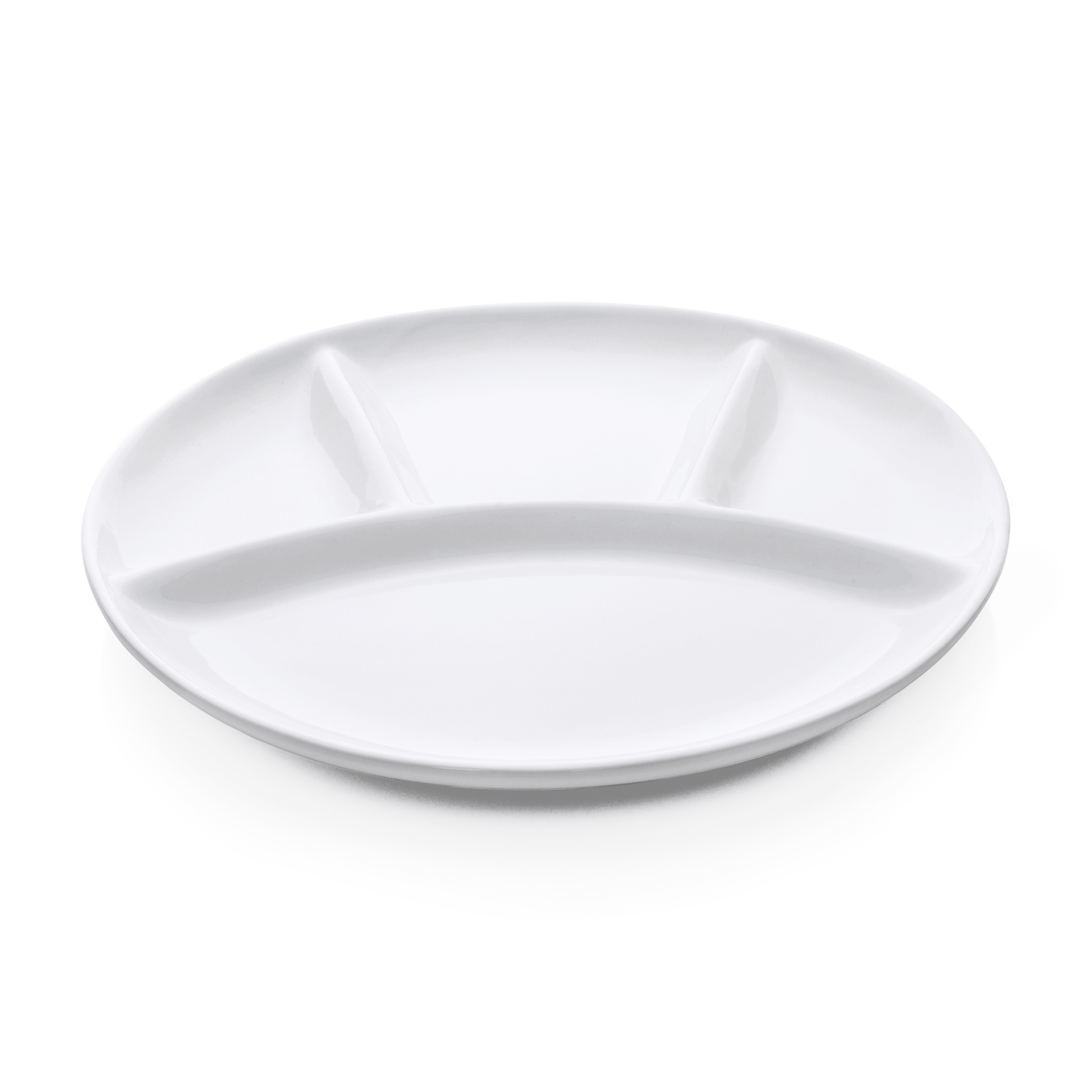 WAS Germany 6x Fondueteller (4-Fach Unterteilt), Porzellan, Weiß, Durchmesser: 25cm (4934240)