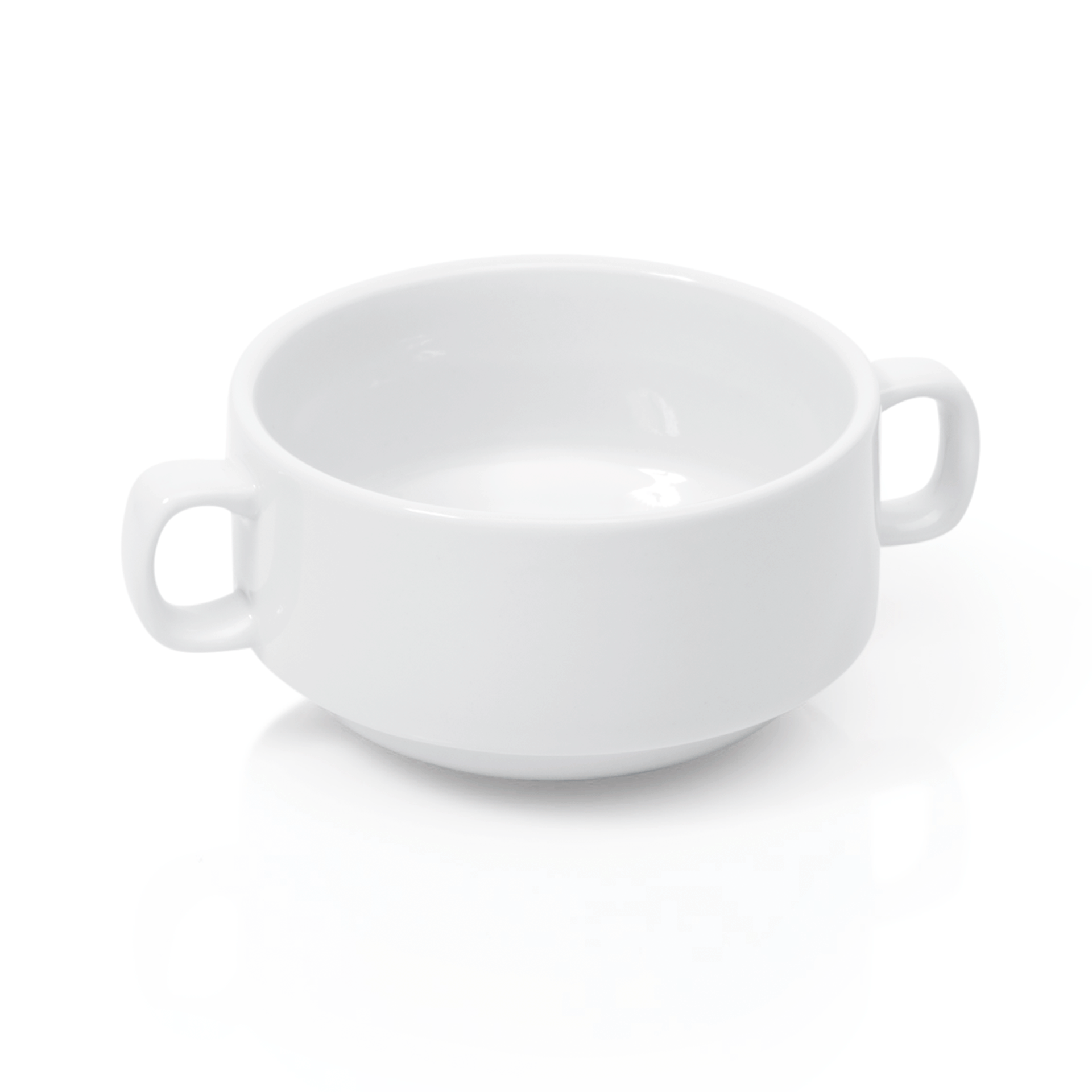WAS Germany 6x Suppentasse mit Henkelgriffen, Porzellan, Weiß, Inhalt: 260ml (4963026)
