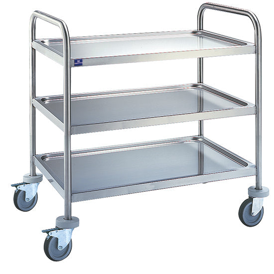Ristormarkt Service-Wagen in Edelstahl mit 3 Ebenen 780x430 mm