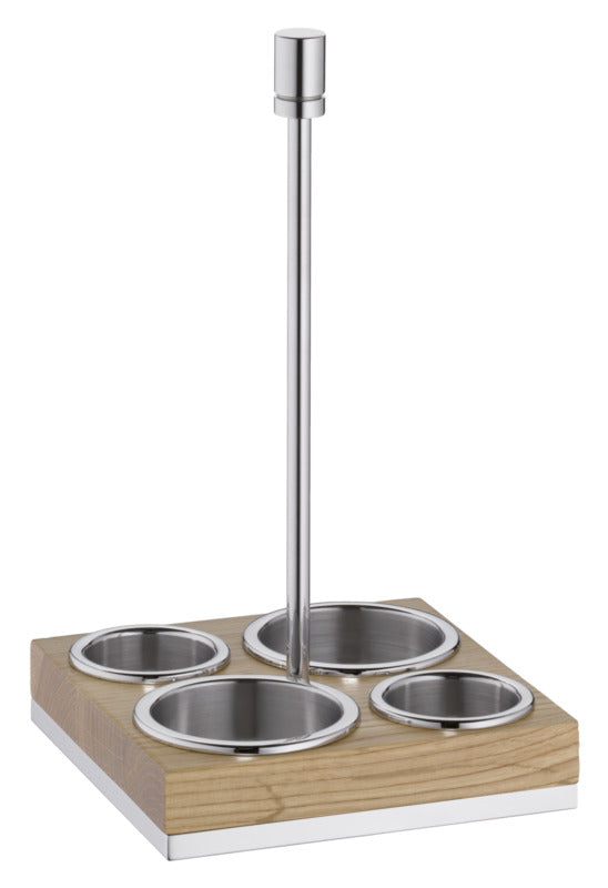 WMF Menage, Edelstahl und Holz, Serie: PURE EXCLUSIV, 14,5x14,5x25,4cm