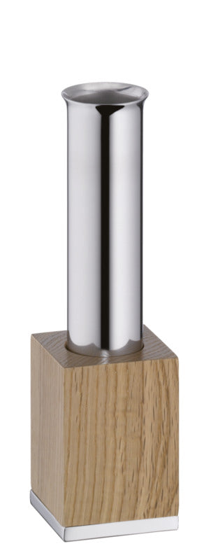 WMF Vase (Klein), Edelstahl und Eiche (Hell), Serie: PURE EXCLUSIV, 4,5x4,5x16cm