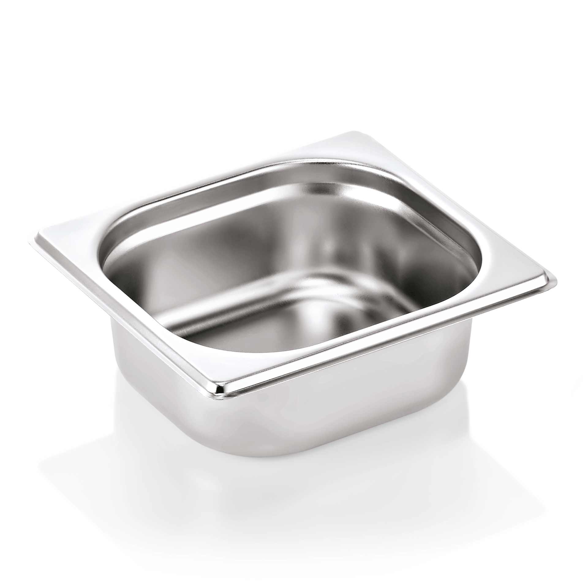 WAS Germany 6x GN Behälter (GN1/6), Chromnickelstahl, Serie: ESSENTIALS, Inhalt: 1L, Höhe: 6,5cm (7516065)