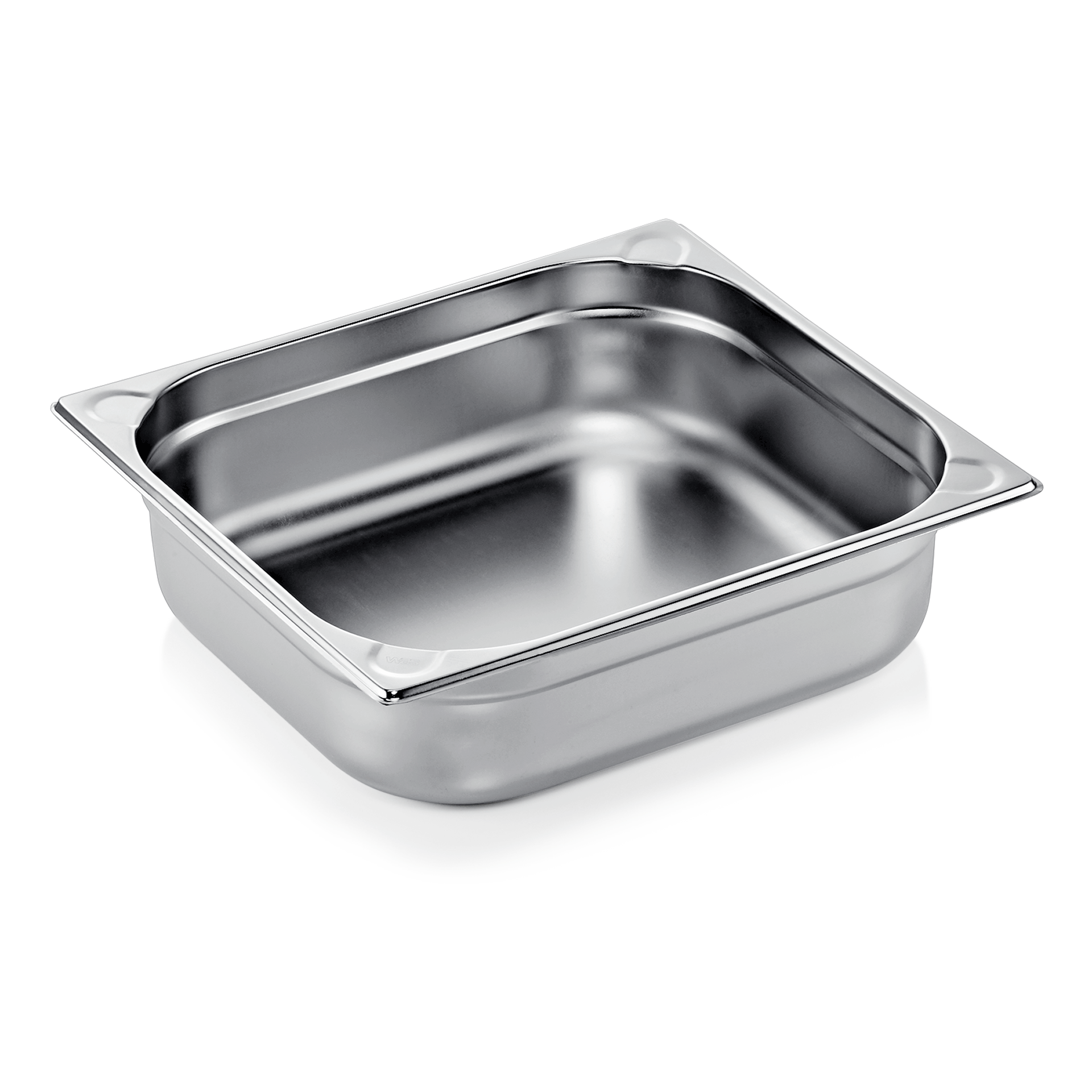 WAS Germany GN Behälter 2/3 mit U-Ecken, Serie:GN CORE, Chromnickelstahl, Höhe: 100 mm, 8,5 Liter (7623100)