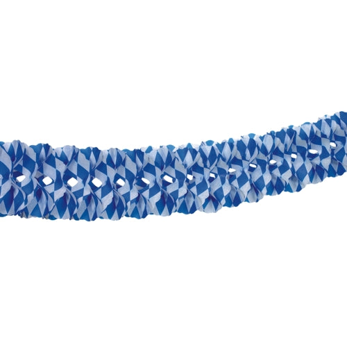 Papstar 5x Großraumgirlande, Papier Ø 16 cm · 10 m "Bayrisch Blau" schwer entflammbar