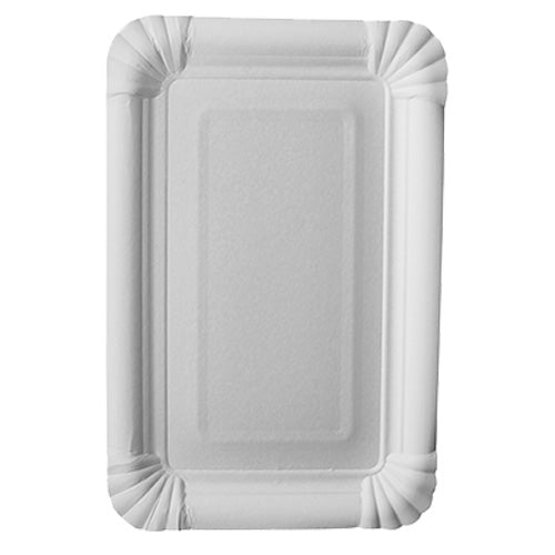Papstar 18x 25 Teller, Pappe "pure" eckig 13 cm x 20 cm weiss