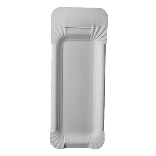 Papstar 16x 25 Teller, Pappe "pure" eckig 8 cm x 21 cm weiss mit Anfasser