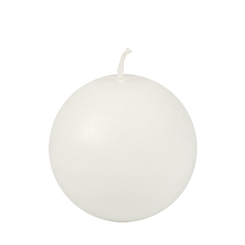 Papstar 12x Kugelkerze Ø 80 mm weiss aus 100 % Stearin
