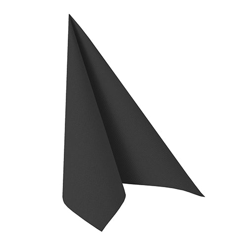 Papstar 12x 20 Servietten "ROYAL Collection" 1/4-Falz 33 cm x 33 cm schwarz