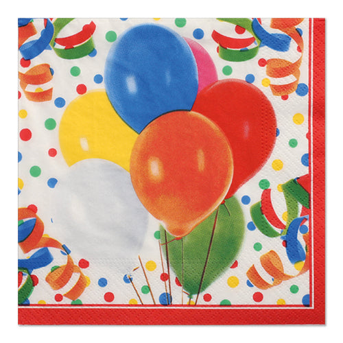 Papstar 600 Servietten, 3-lagig 1/4-Falz 33 cm x 33 cm "Lucky Balloons"