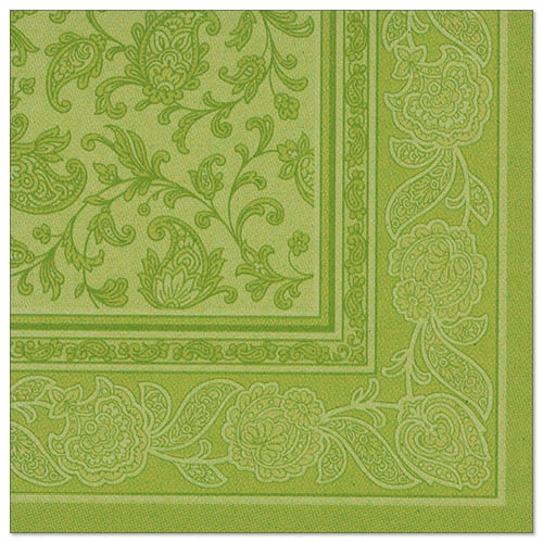 Papstar 160 Servietten "ROYAL Collection" 1/4-Falz 40 cm x 40 cm olivgrün "Ornaments"