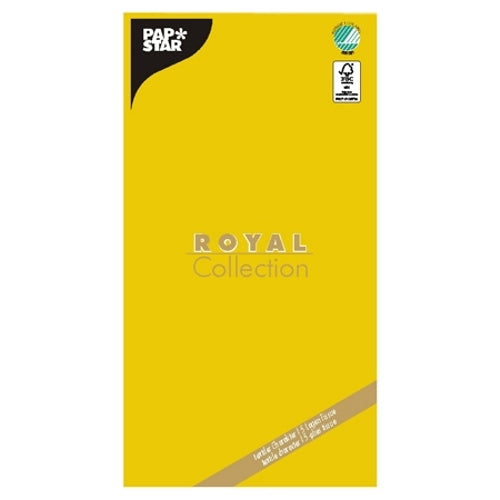 Papstar 10x Tischdecke, Tissue "ROYAL Collection" 120 cm x 180 cm gelb