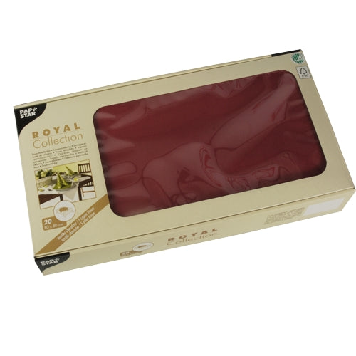 Papstar 5x 20 Mitteldecken, Tissue "ROYAL Collection" 80 cm x 80 cm bordeaux
