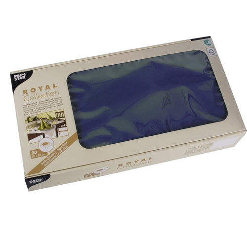 Papstar 5x 20 Mitteldecken, Tissue "ROYAL Collection" 80 cm x 80 cm dunkelblau