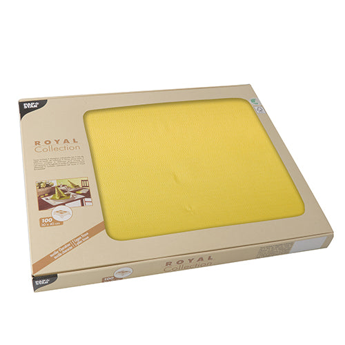 Papstar 6x 100 Tischsets, Tissue "ROYAL Collection" 30 cm x 40 cm gelb