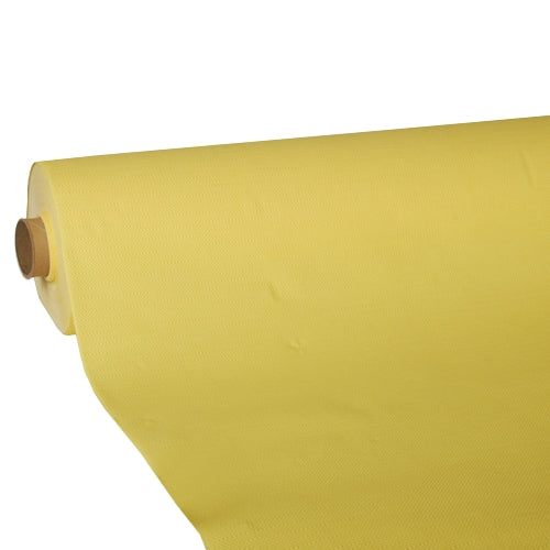 Papstar 4x Tischdecke, Tissue "ROYAL Collection" 25 m x 1,18 m gelb
