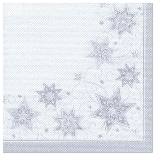 Papstar 160 Servietten "ROYAL Collection" 1/4-Falz 40 cm x 40 cm weiss "Just Stars"