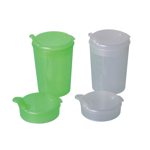 Papstar 10x 2 Schnabelbecher "Profi Care" 0,2 l Ø 7 cm · 12,5 cm farbig sortiert mit 2 Aufsätzen