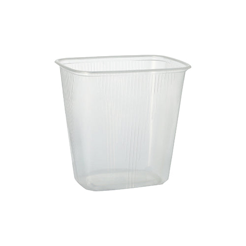 Papstar 1000 Verpackungsbecher, PP, Transparent, Eckig, Inhalt: 500ml, 10,1x8,1x10,8cm