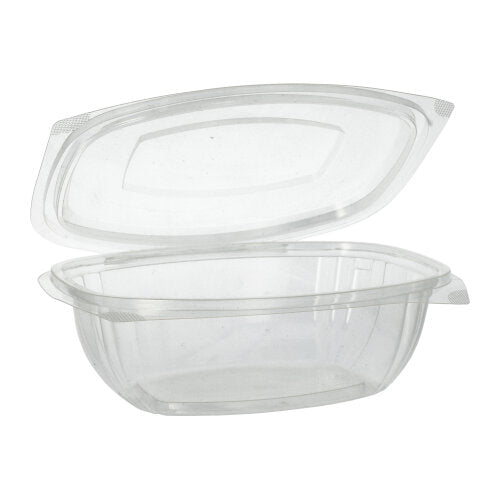 Papstar 4x 50 Feinkost- und Salatschalen mit Klappdeckeln, PLA "pure" 1 l 7,6 cm x 20,5 cm x 16,8 cm glasklar