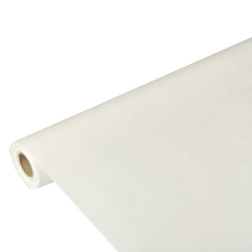 Papstar 10x Tischdecke, stoffähnlich, Vlies "soft selection" 10 m x 1,18 m weiss