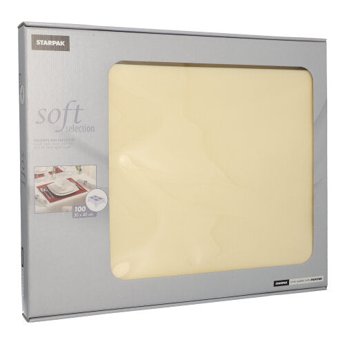 Papstar 600x Tischsets "soft selection", Vlies, Creme, 30x40cm
