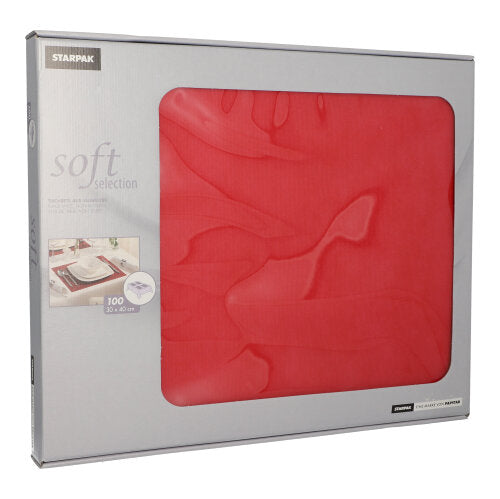 Papstar 600x Tischsets "soft selection", Vlies, Rot, 30x40cm