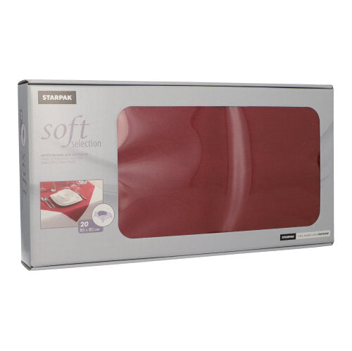 Papstar 5x 20 Mitteldecken, stoffähnlich, Vlies "soft selection" 80 cm x 80 cm bordeaux