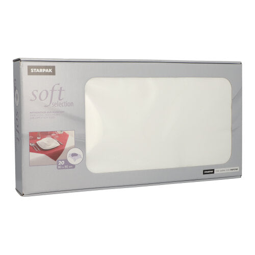 Papstar 5x 20 Mitteldecken, stoffähnlich, Vlies "soft selection" 80 cm x 80 cm weiss