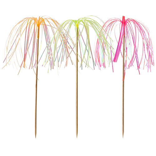 Papstar 10x 100 Deko-Picker 15,5 cm neon "Feuerwerk"