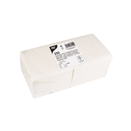 Papstar 2.000 Servietten, 2-lagig 1/4-Falz 24 cm x 24 cm weiss