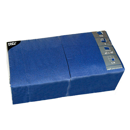 Papstar 1.000 Servietten, 3-lagig 1/4-Falz 40 cm x 40 cm dunkelblau