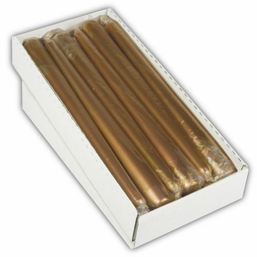 Papstar 12x Leuchterkerze Ø 2,2 cm · 25 cm gold einzeln cellophaniert