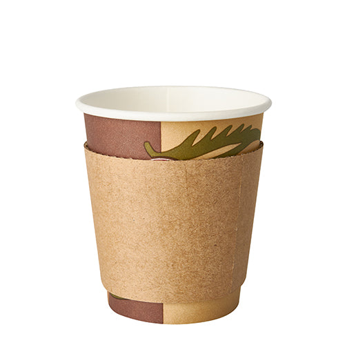 Papstar 27x 100 Banderolen für Heißgetränkebecher "pure" Ø 7,3 cm · 5,8 cm braun