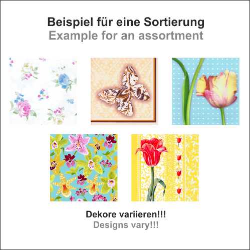 Papstar 900 Servietten, 3-lagig 1/4-Falz 33 cm x 33 cm sortiert