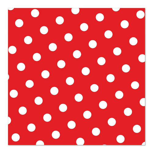 Papstar 12x 30 Servietten, 3-lagig 1/4-Falz 33 cm x 33 cm rot "Dots"