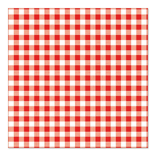 Papstar 12x 30 Servietten, 3-lagig 1/4-Falz 33 cm x 33 cm rot "Vichy Karo"