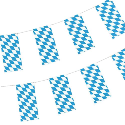 Papstar 5x Flaggenkette, Papier 10 m "Bayrisch Blau" schwer entflammbar