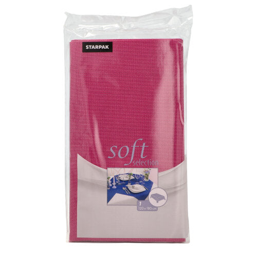 Papstar 10x Tischdecke, stoffähnlich, Vlies "soft selection" 120 cm x 180 cm fuchsia