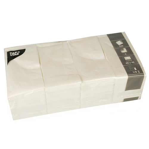 Papstar 1.000 Servietten, 3-lagig 1/8-Falz 40 cm x 40 cm weiss