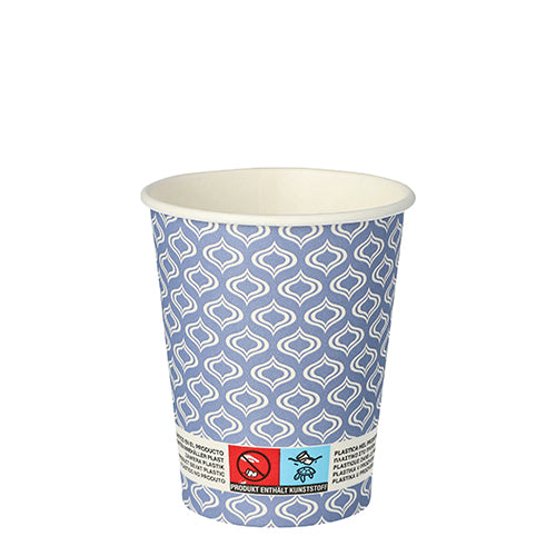 Papstar 20x 20 Trinkbecher, Pappe "To Go" 0,2 l Ø 8 cm · 9,1 cm "Blå droppen"