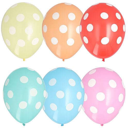 Papstar 12x 6 Luftballons Ø 29 cm farbig sortiert "Dots"