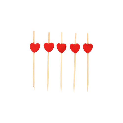 Papstar 600 Fingerfood - Picker "Heart", Material: Bambus, Länge: 7cm