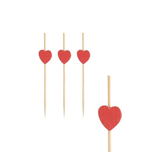 Papstar 1.000 Fingerfood - Picker "Heart", Material: Bambus, Länge: 7cm
