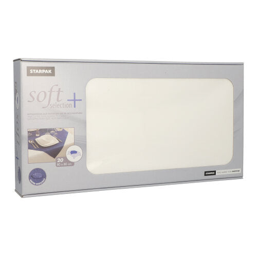 Papstar 5x 20 Mitteldecken, stoffähnlich, Vlies "soft selection plus" 80 cm x 80 cm weiss