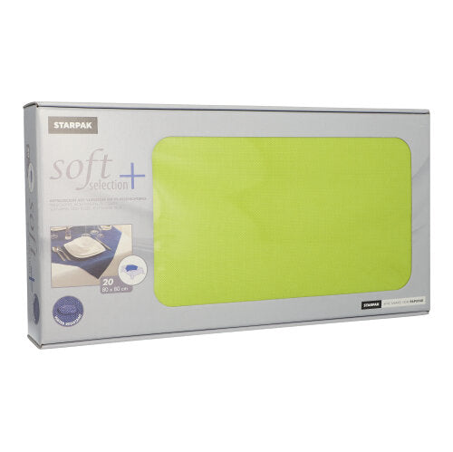 Papstar 5x 20 Mitteldecken, stoffähnlich, Vlies "soft selection plus" 80 cm x 80 cm limonengrün
