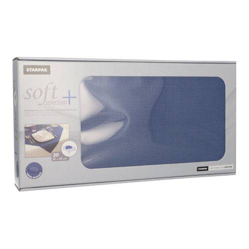 Papstar 5x 20 Mitteldecken, stoffähnlich, Vlies "soft selection plus" 80 cm x 80 cm dunkelblau