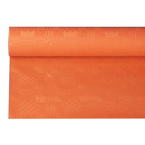 Papstar 12x Papiertischtuch mit Damastprägung 6 m x 1,2 m nektarine