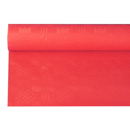 Papstar 12x Papiertischtuch mit Damastprägung 6 m x 1,2 m rot