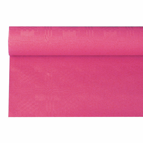 Papstar 12x Papiertischtuch mit Damastprägung 6 m x 1,2 m fuchsia
